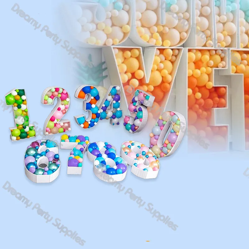 Marco gigante para decoraci&oacute;n de globos, soporte para fiestas, bricolaje, mosaico org&aacute;nico para cumplea&ntilde;os de beb&eacute;, aniversario, 1, 2, 3, 5-0