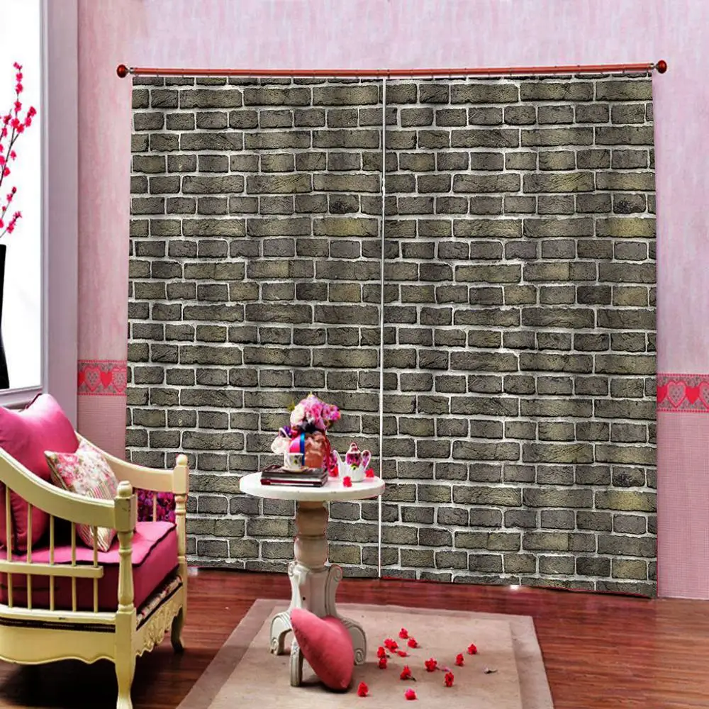 Затемненные занавески настенные кирпичные шторы для спальни оконные гостиной