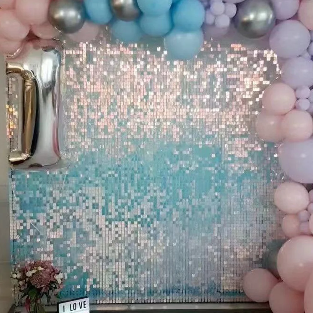 Переливающийся голубой квадратный Блестящий мерцающий сетчатый Шимер для