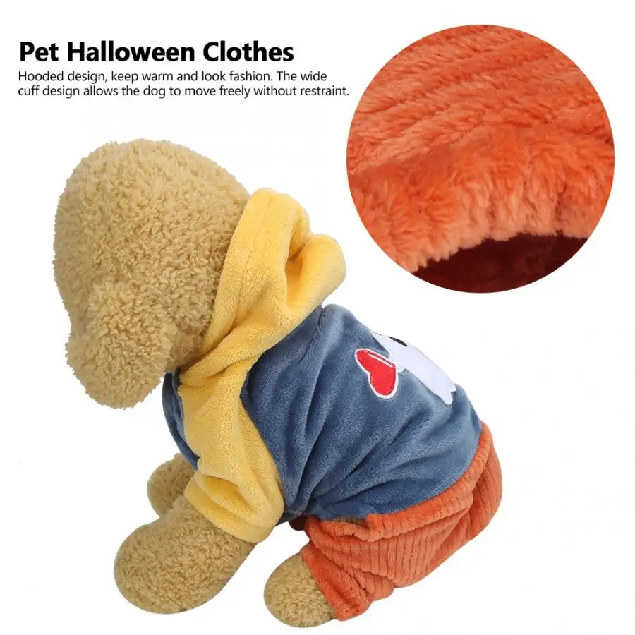 Фланелевая одежда для домашних животных на Хэллоуин мягкий костюм сохраняющий