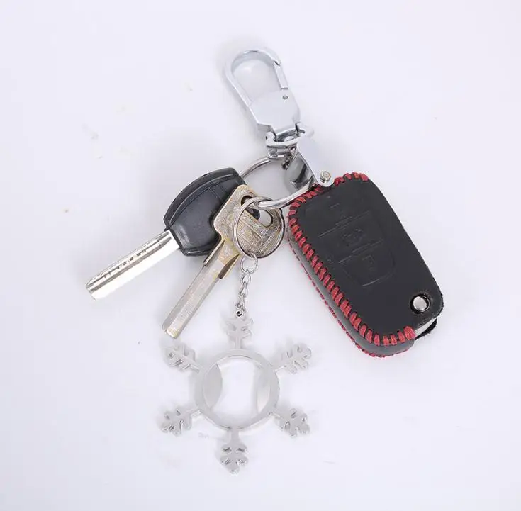 

100PCS/LOT Wedding Souvenirs Gifts Snowflake bottle opener keychain for Winter wedding favor SN2594