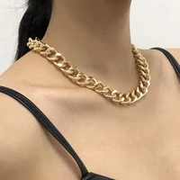 2021 new goth chunky twist chain necklace for women one piece kpop choker neck chain thick lock punk accessories party jewelry