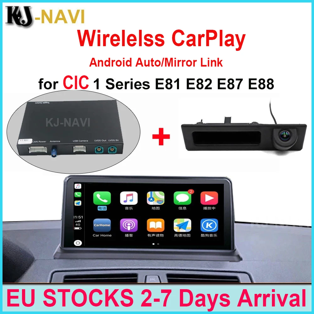 

Для BMW CIC 1 серия E81 E82 E87 E88 2009 2010 2011 2012 с Android Mirror Link AirPlay Автомобильная функция воспроизведения беспроводной CarPlay