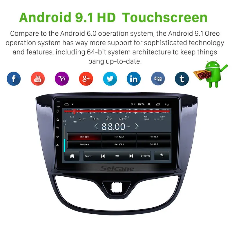 Seicane 9 дюймов GPS Navi Android 1 автомобильный мультимедийный плеер для 2017 Opel Karl/Vinfast Радио