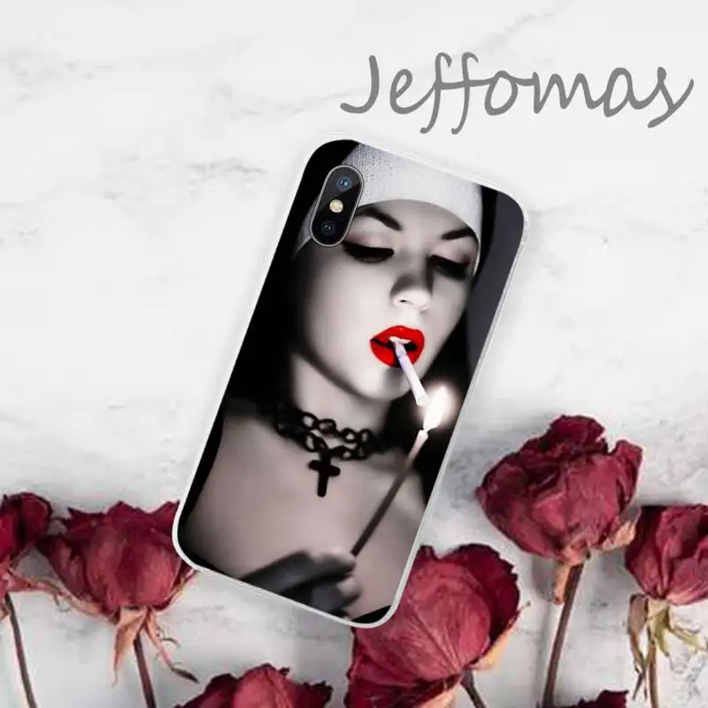 

Sister Nun Phone Case Transparent for iPhone 11 12 mini pro XS MAX 8 7 6 6S Plus X 5S SE 2020 XR