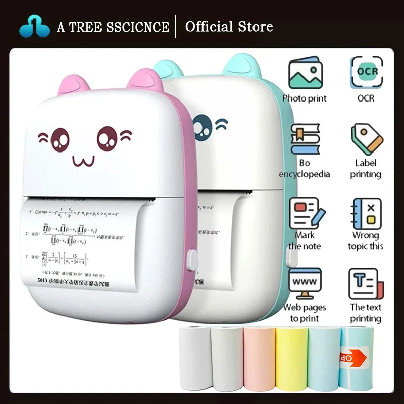 Карманный мини-принтер портативная термопечатающая машина Bluetooth фотография