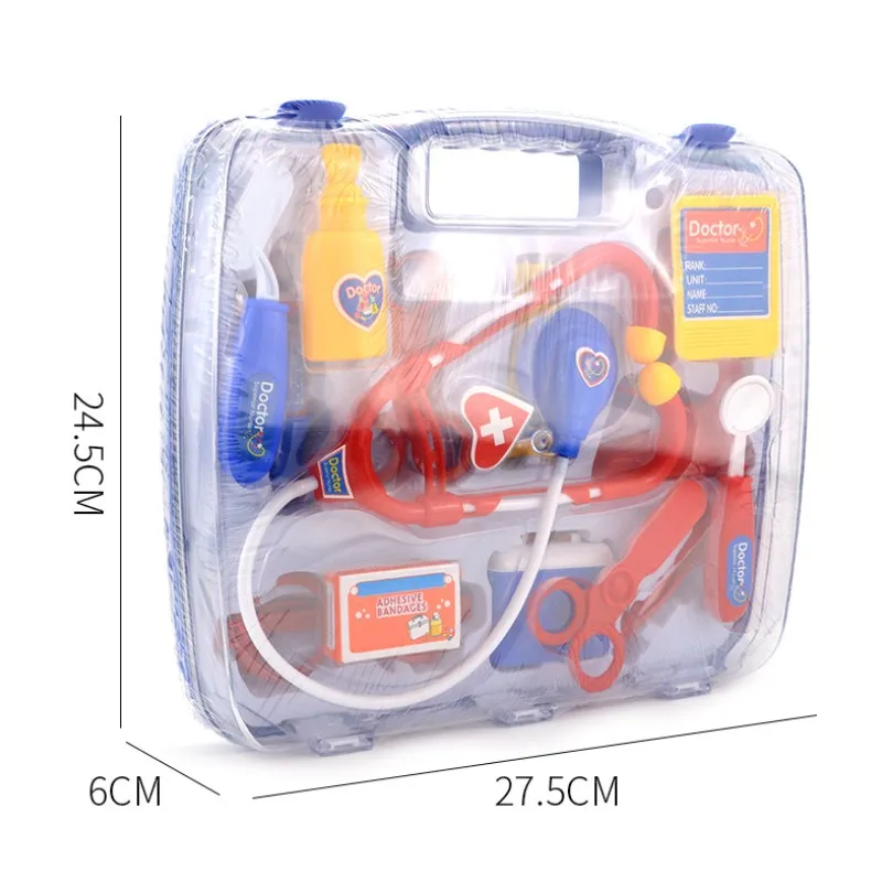 

Child stethoscope doctor toy Kids Play Toys Set Simulation Medical Kit With Portable Suitcase Girls Role Play Toys Dentist Tool
