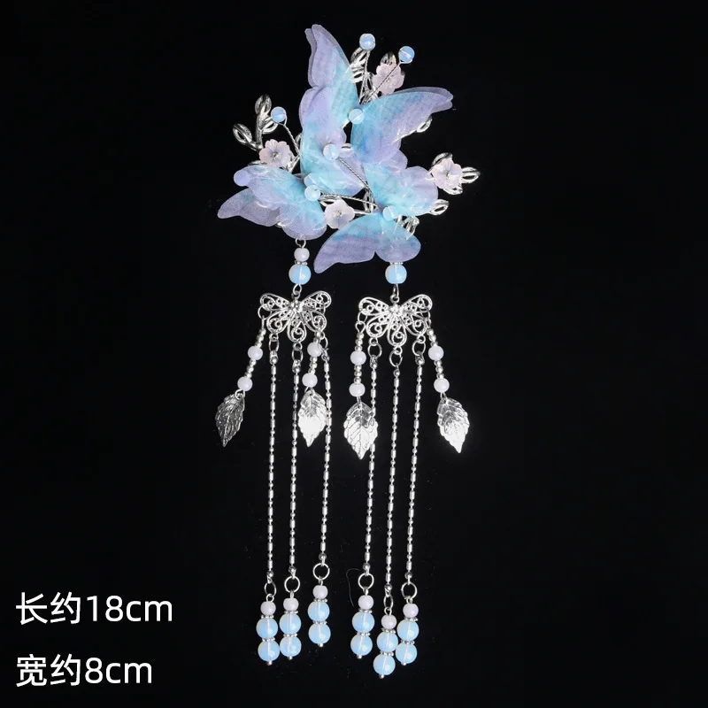 Super Fairy Butterfly Hair Clip Antique Accessories Girl Fringe Headgear Pair | Украшения и аксессуары