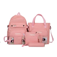 4 piece set school bags for teenage girls 2021 nylontravel backbag women bookbag teen student schoolbag fashion satchel