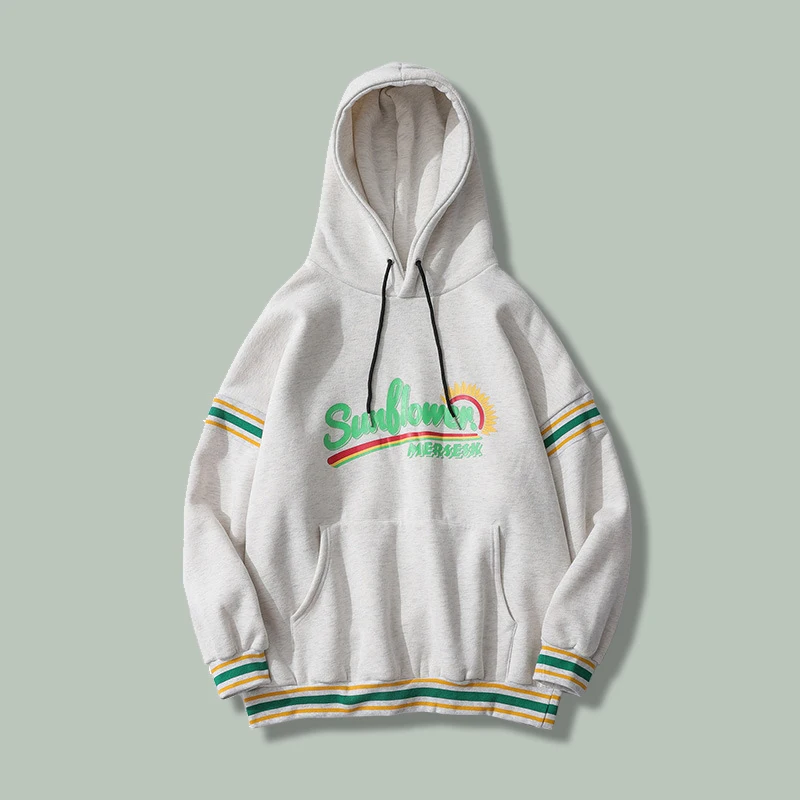 

Толстовка мужская с капюшоном и надписью, Свитшот в стиле хип-хоп, пуловер с полосками в стиле Харадзюку, зимний плотный Повседневный Худи о...