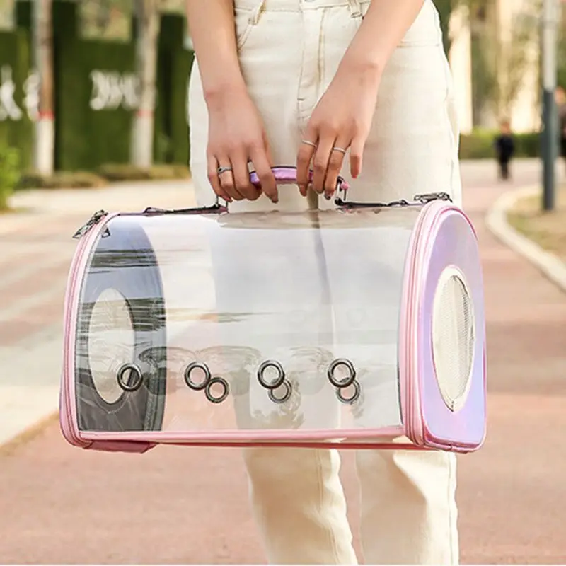 

Pet Transparent Cat Carrier Breathable Portable Tote Travel Bags for Small Medium Animals Dogs Outdoor Walking