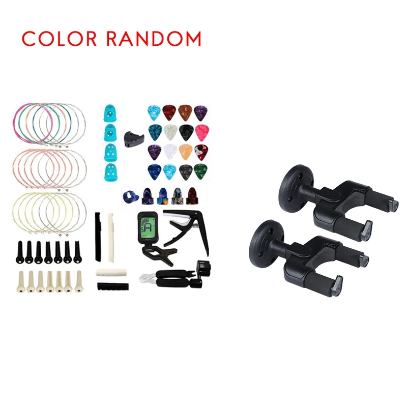 

Набор аксессуаров для гитары Набор инструментов для смены струн три в одном с 2 вешалками для гитары настенное крепление, универсальные гит...