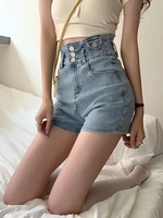womens fashion shorts jeans woman summer korean version 2021 new high waist elastic tight pants wear light hot pants