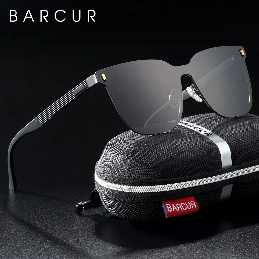 Солнечные очки BARCUR квадратной формы TR90 для мужчин и женщин поляризационные