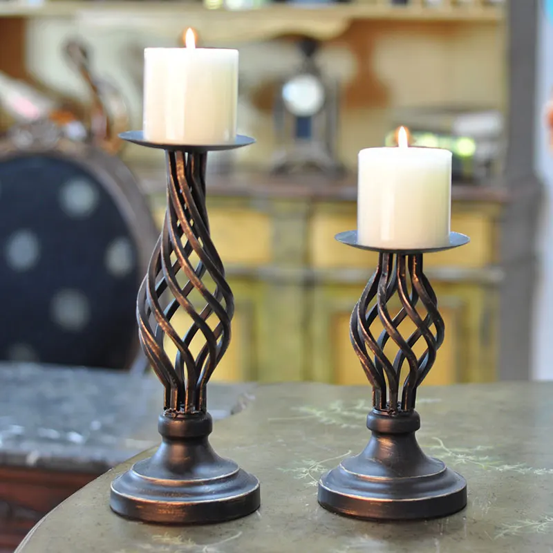 

Romantic Creative Candle Holder Dinner Metal Simple Candle Holders Modern Table Decoration Kaarsenhouder Home Decor BN50CH