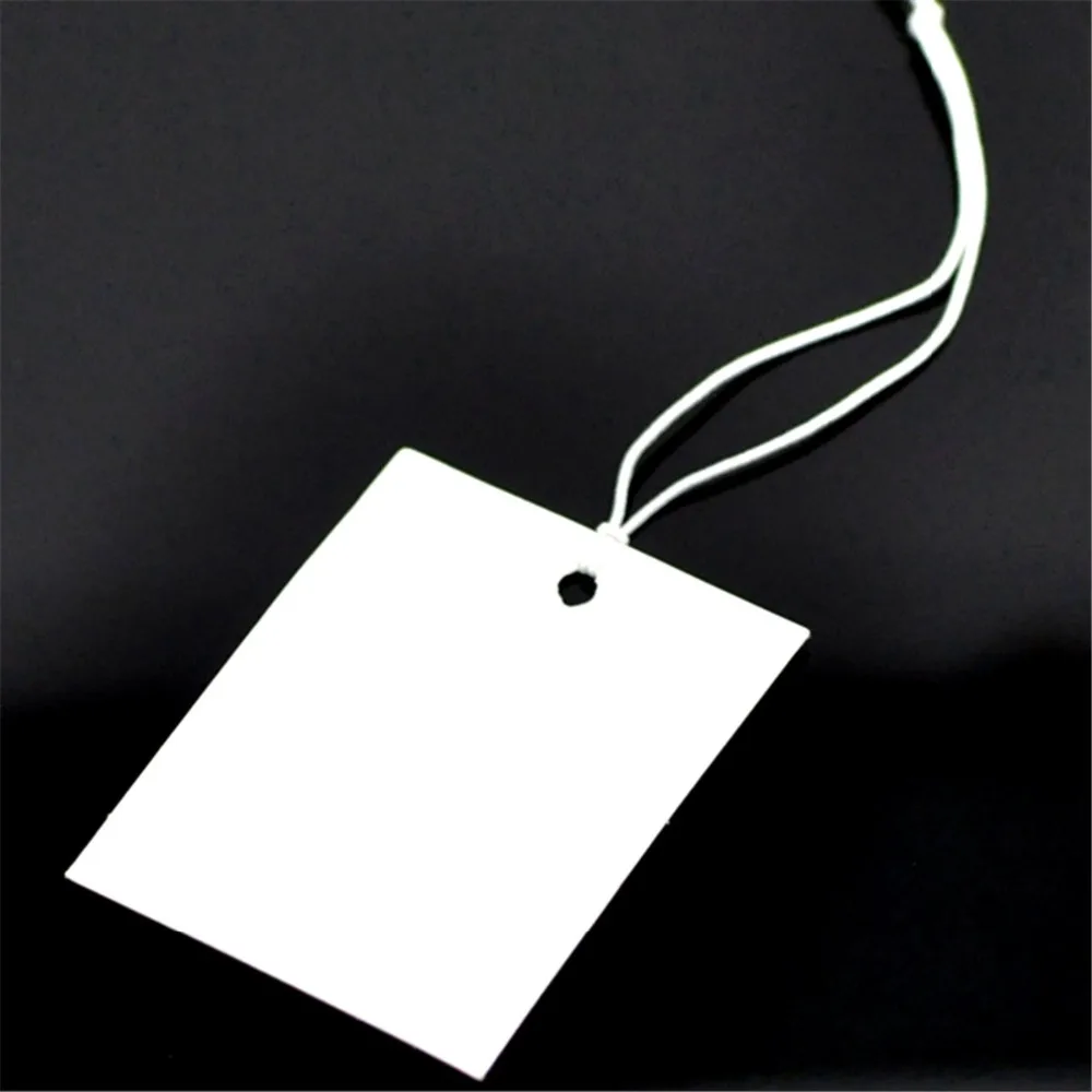 

200PCs 4x3cm Paper Label Tags White Blank With String 10cm Long For DIY Blank Price Hang Tag For Clothing Tags