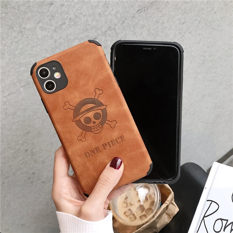

Japan Cartoon Comics Phone Cover Case For Iphone X 11 12 pro mini Xs Max Xr 10 8 7 Plus se 2 Luxury pu leather Soft Coque Fundas
