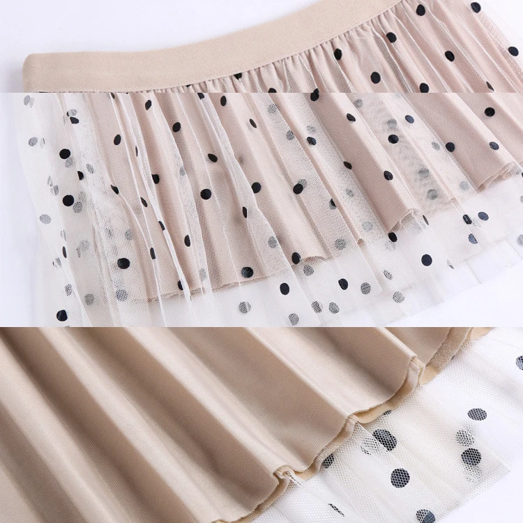 Юбка женская плиссированная с завышенной талией в горошек | Женская одежда