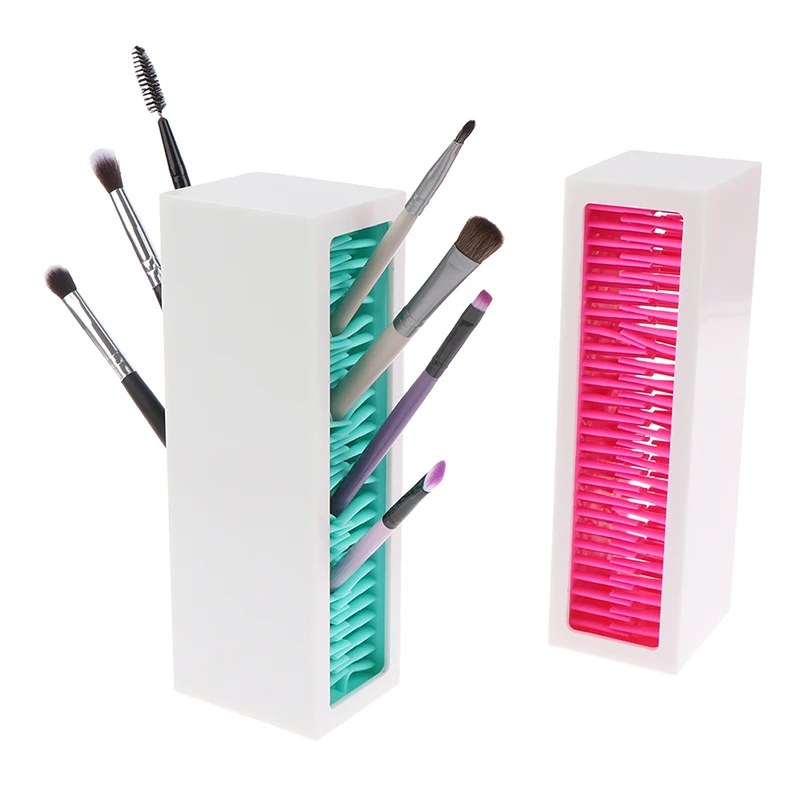 

Makeup Brushes Lipstick Organizer Box Silicone Cosmetic Storage Muti-purpose Eyebrow Pencil Display Brush Lipstick Storage Rack