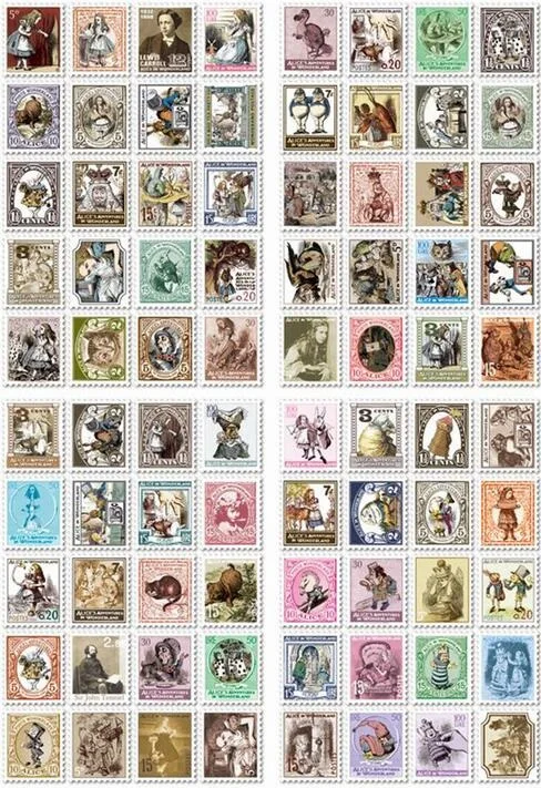 Alice series 4 листа/упаковка четыре сложения штамп стикер Скрапбукинг для детей прямые продажи с фабрики маленькие наклейки s - Цвет: Alice series