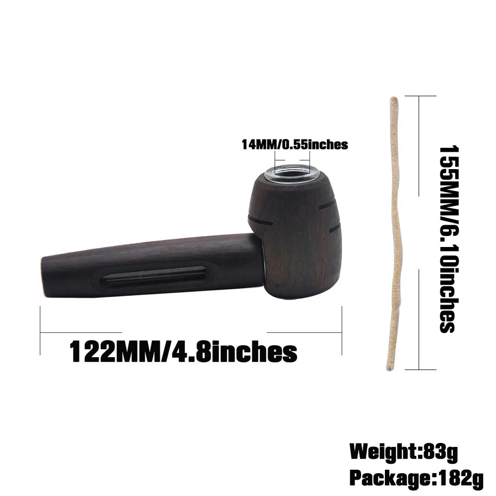 Премиум деревянная табачная труба со стеклянной ручкой 122 мм натуральные ручной