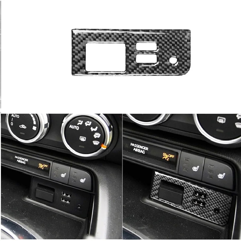 

Fit For Mazda MX-5 Miata Roadster 2016+ ND Carbon Fiber Interiors Center Storage Button Switch Cover Trim Sticker Car Styling