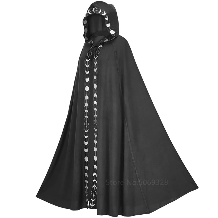 

Medieval Vintage Vampire Halloween for Women Victorian Wizard Witch Plus Size Gothic Hooded Solid Color Cloak Cosplay Costumes