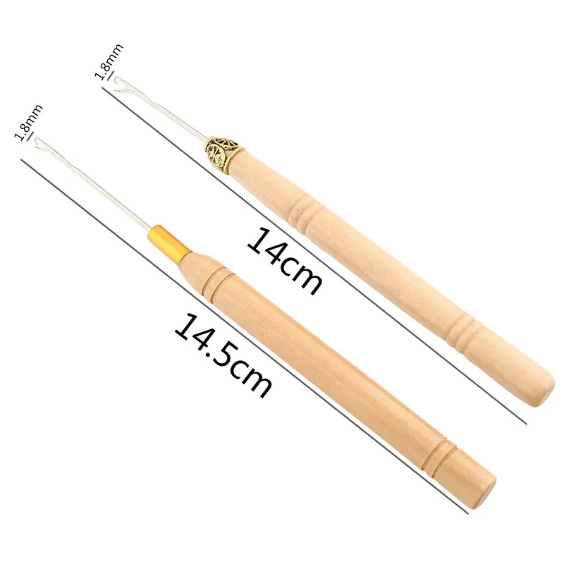 3 шт./компл. крючком Крючки Иглы с деревянной ручкой вязание шить Парик