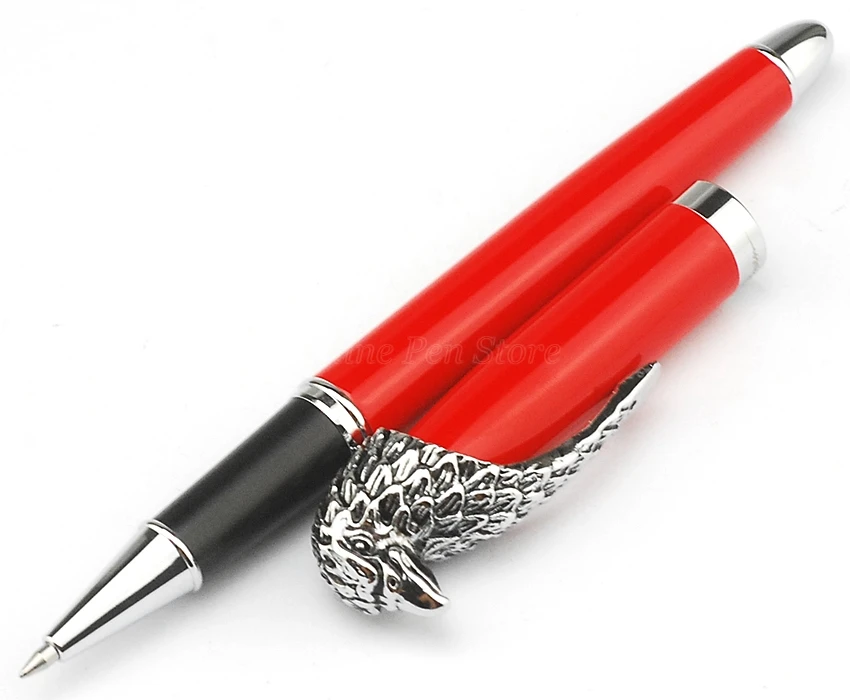 Fuliwen металлическая красная сова голова орла зажим роликовая шариковая ручка