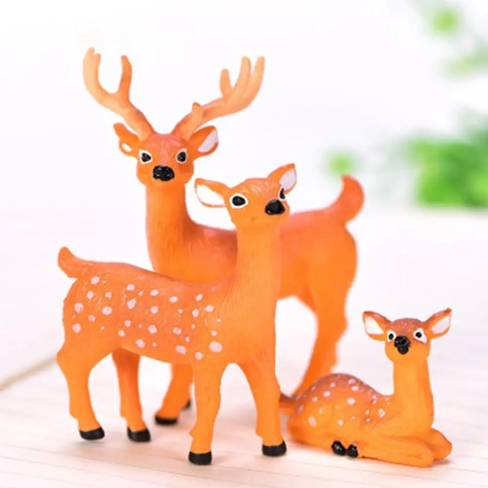 

1pcs Micro Landscape Sika Deer Ornaments Fake Elk Desktop Decoration Elk Decor Home Office Garden Potted Plants Decoration