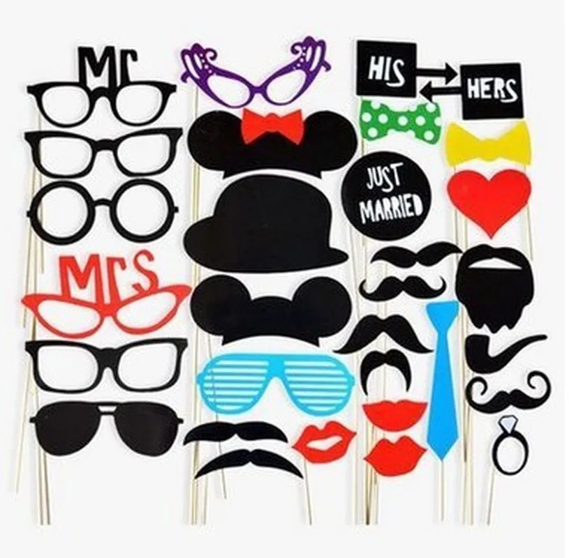 Реквизит для фотостудии 2019 распродажа 31 шт. забавный реквизит шляпа усы на