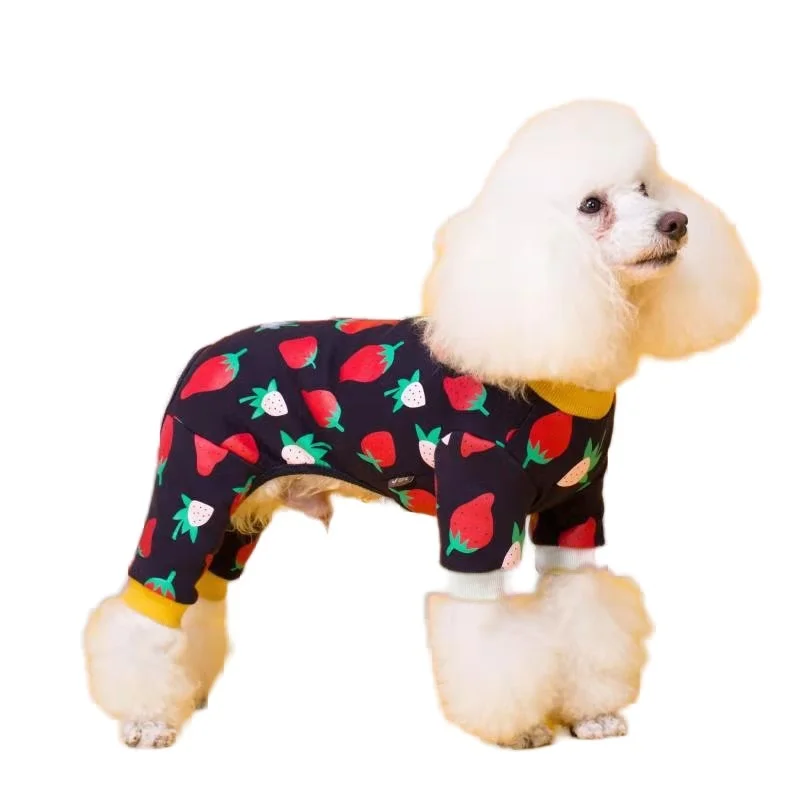 

Dog Pajama Jumpsuit Cotton Dog Clothes Sleepwear Pyjama Yorkshire Pomeranian Poodle Schnauzer Pug French Bulldog Clothing Outfit