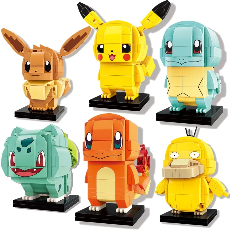 Конструктор BrickHeadz Pokemon эльф, Пикачу Ball Pocket Monsters, набор кирпичей, Классические куклы из аниме, модели, детские Мультяшные игрушки