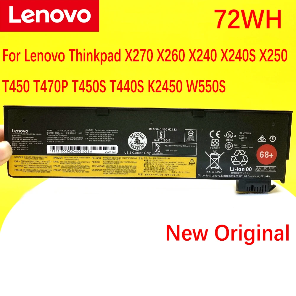 NEW Battery For Lenovo ThinkPad X240 T440S T440 X250 T450S X260 S440 S540 T470P T450 T460P 45N1130 45N1131 45N1126 45N1127