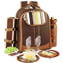 Picnic bag Portable camping backpack with cutlery refrigerator bag cubiertos picnic set for 4 Camping cooler bags with blanket