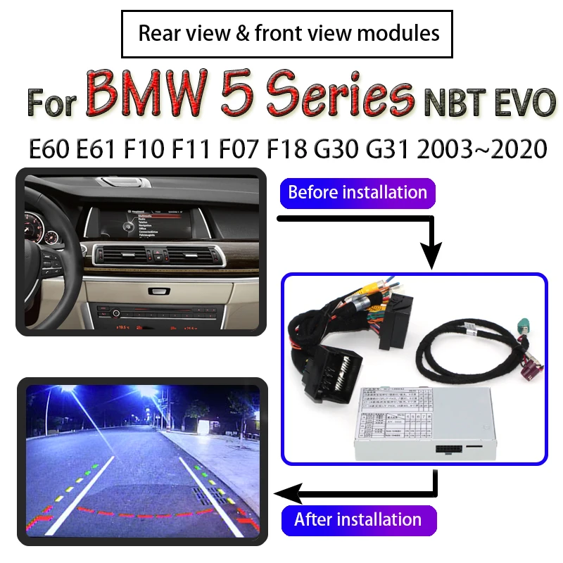 Адаптер для задней камеры BMW 5 серии E60 E61 F07 F10 F11 F18 2003 ~ 2020 интерфейс оригинальная