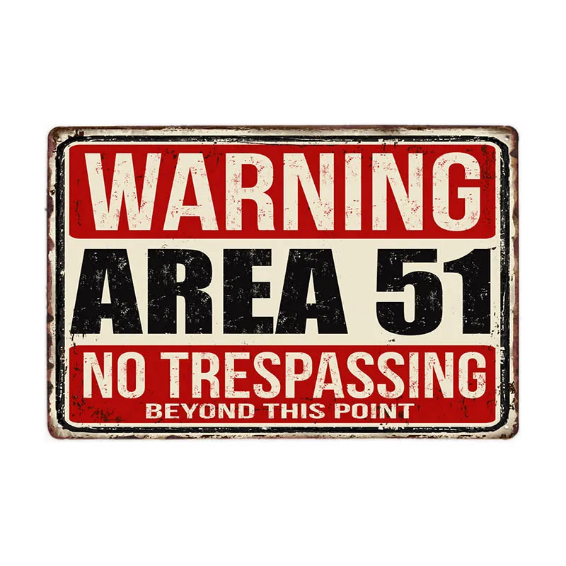 Бургундия Carteles De Metal Винтаж Area 51 Предупреждение Бар Декор Винтаж металлический знак Wall Art Для для гаража паба кафе стены Стикеры 20*30 см - Цвет: Бургундия