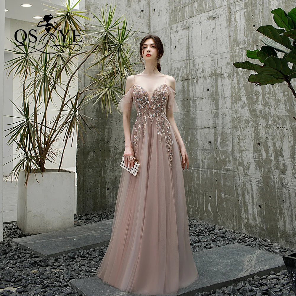 QSYYE/2019 Новое поступление длинные платья для выпускного вечера Тюлевое платье на