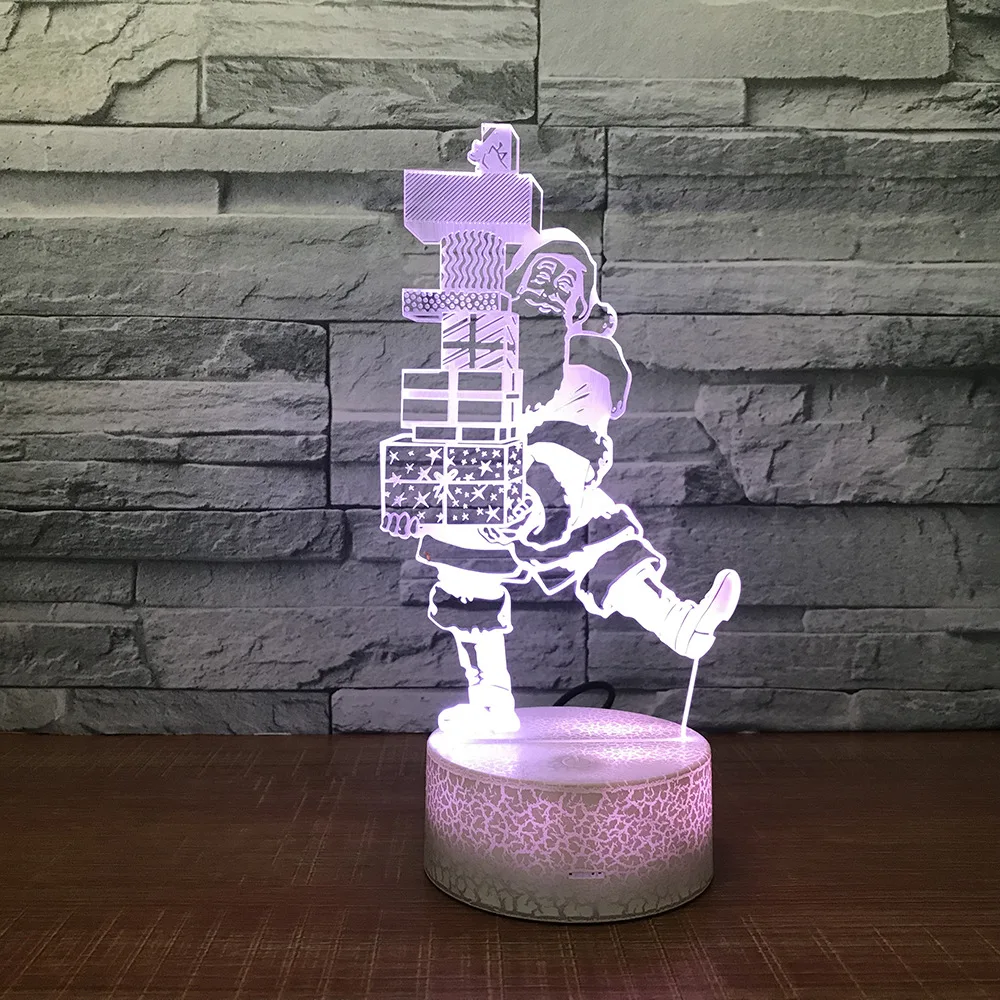 

Santa Gift LED RGB Night Light 7 Color Change Desk Light Action Figure PVC Kids Toys Brinquedos Christmas Gift