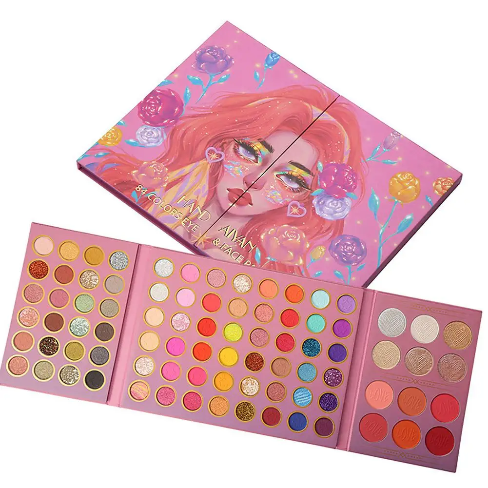 

Eyeshadow Palette Eye Shadows Blushes Fluorescent Colors All In One Makeup Pallet Professional 84 Colors Makeup Kit Eye Shad