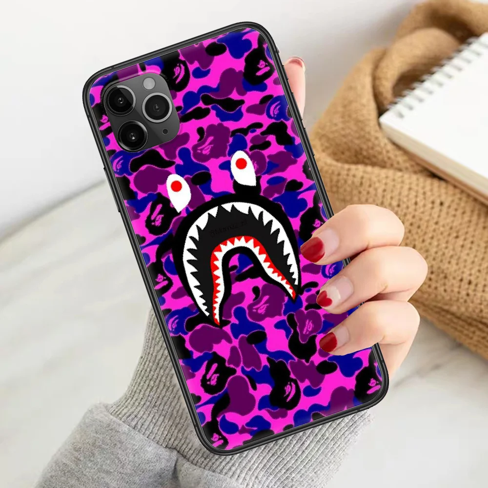 

fashion-bapes-brand Phone Case Cover Hull For iphone 5 5s se 2 6 6s 7 8 12 mini plus X XS XR 11 PRO MAX black trend hoesjes
