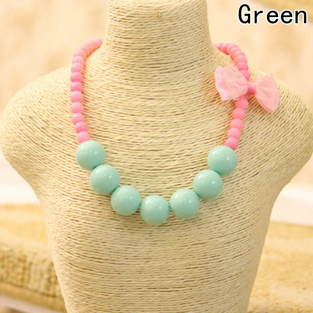 

2021 Fashion Jewelry Beads Necklace Little Girl Baby Kids Princess Bubblegum Necklace For Party Dress Up Birthday Gifts