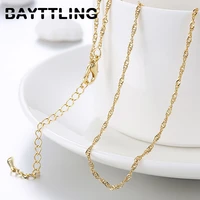 bayttling 18 inch silver color goldrose goldsilver water wave chain necklace for woman lady fashion wedding jewelry