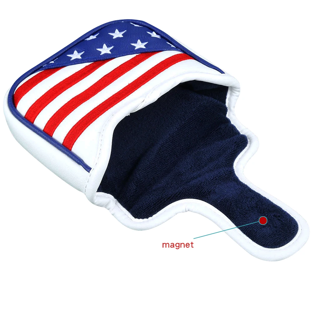 Клюшка для гольфа крышка с флагом США искусственная кожа магнитное закрытие