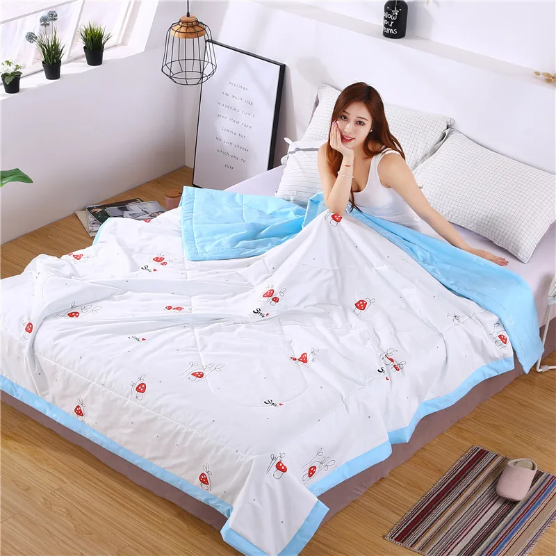 Сплошной цвет мыть хлопок кондиционер летнее одеяло дышащие постельные