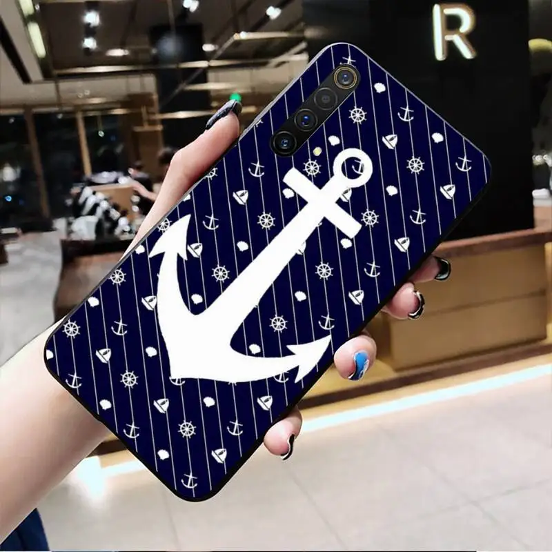 

Stripes Anchor Boat Ship Wheel Phone Case For OPPO Realme 6 Pro Realme C3 5 Pro C2 RENO2-Z A11X