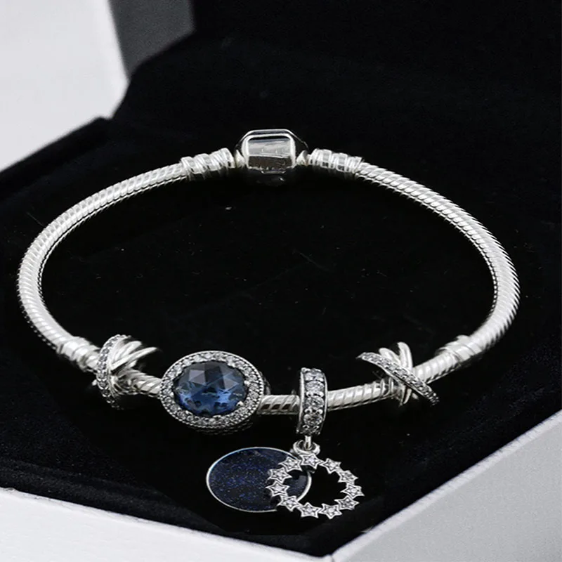 Бусины-шармы из серебра 925 пробы с синим ночным небом | Украшения и аксессуары