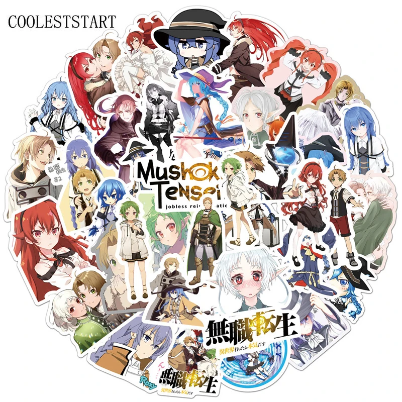 

10/50Pcs/pack PVC Anime Mushoku Tensei: Jobless Reincarnation Stickers For Luggage Skateboard Laptop Mac DIY Graffiti Toys Phone