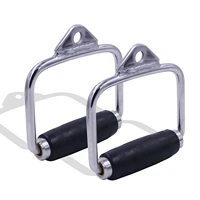 heavy duty single d handle with rotating rubber grips for gym exercise cable machine attachment arm strength fitness equipment