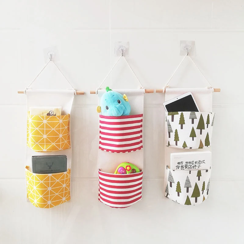 2 кармана подвешиваемые сумки детские для хранения игрушек настенный дверной